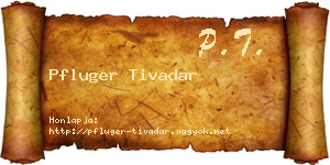 Pfluger Tivadar névjegykártya